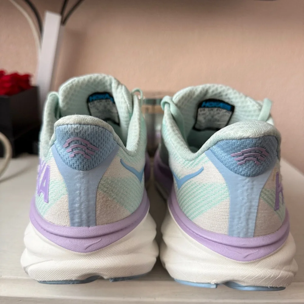 Hoka Clifton 9 Running Shoes Women's Size 6.5B Sunlit Ocean/Lilac Mist Mesh - Picture 5 of 8